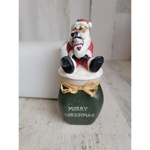 Crazy mountain santa Claus topper candle vintage unique snowman